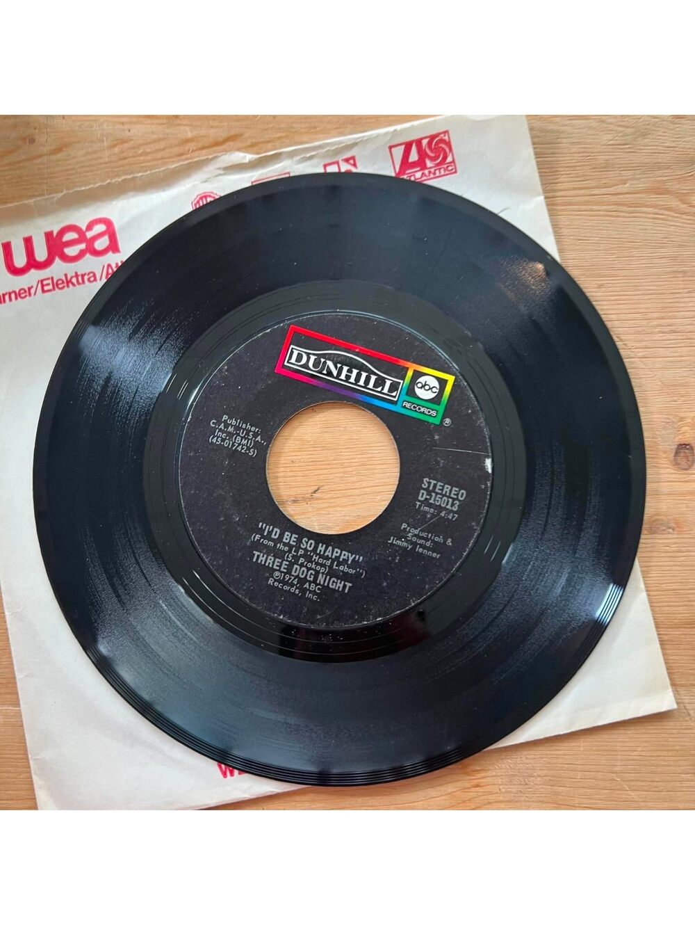 Three Dog Night - I'd be so Happy/Play Something Sweet 45rpm VG+ R08